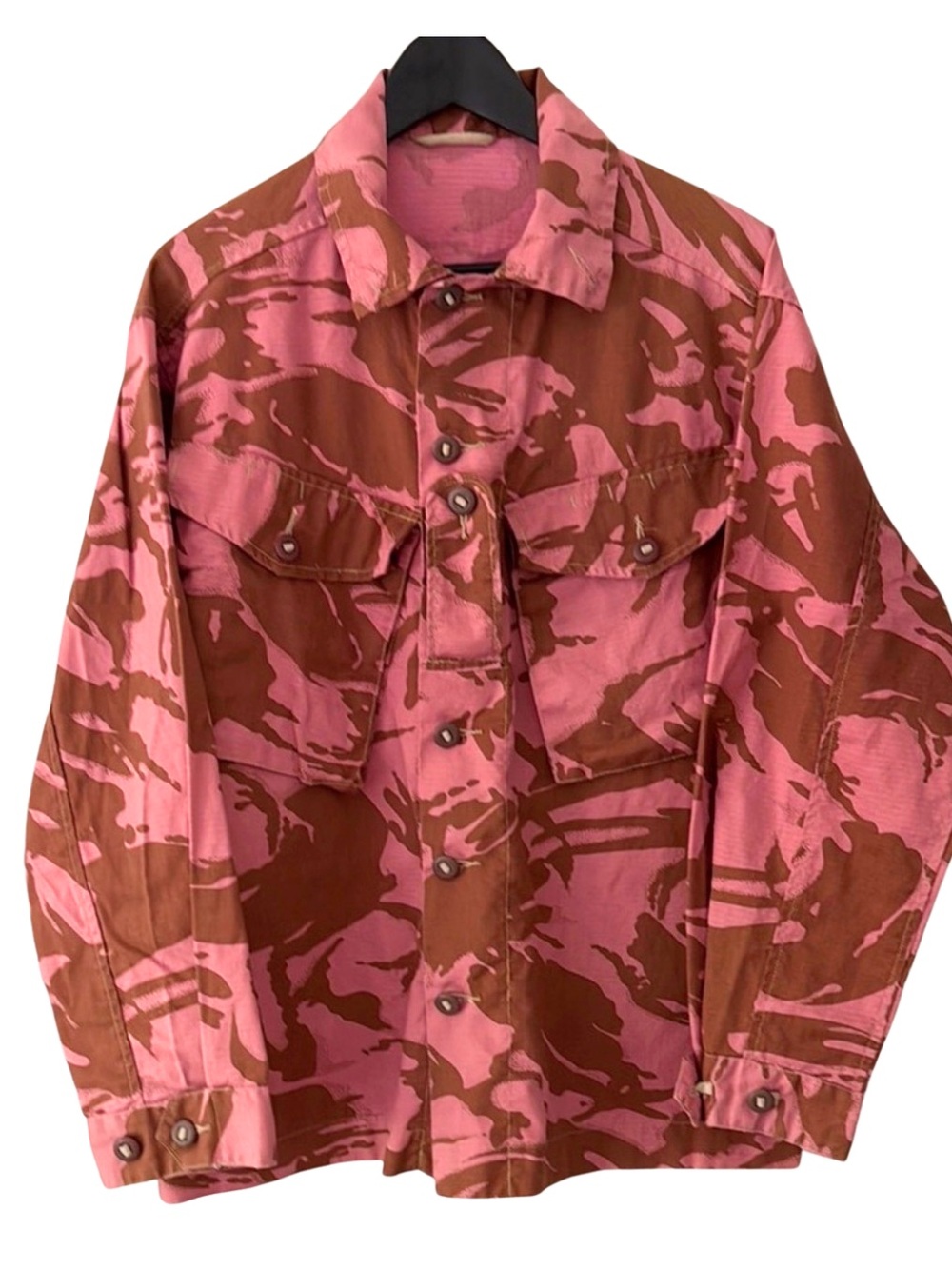 Pink & Brown Vintage British Military Camouflage Utility Jacket, Size Large
